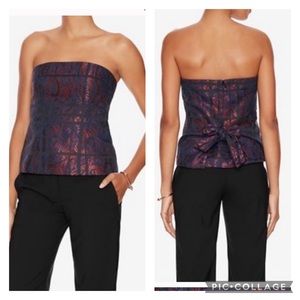 INTERMIX Ciara Brocade Strapless Bustier Top